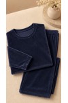 Fransız Kadife Lacivert Kadın Pijama Takımı - Linay Butik fransız kadife lacivert kadın pijama takımı, lacivert kadın pijaması, kadife pijama, kadın pijama takımı, kışlık pijama, rahat kadın pijaması